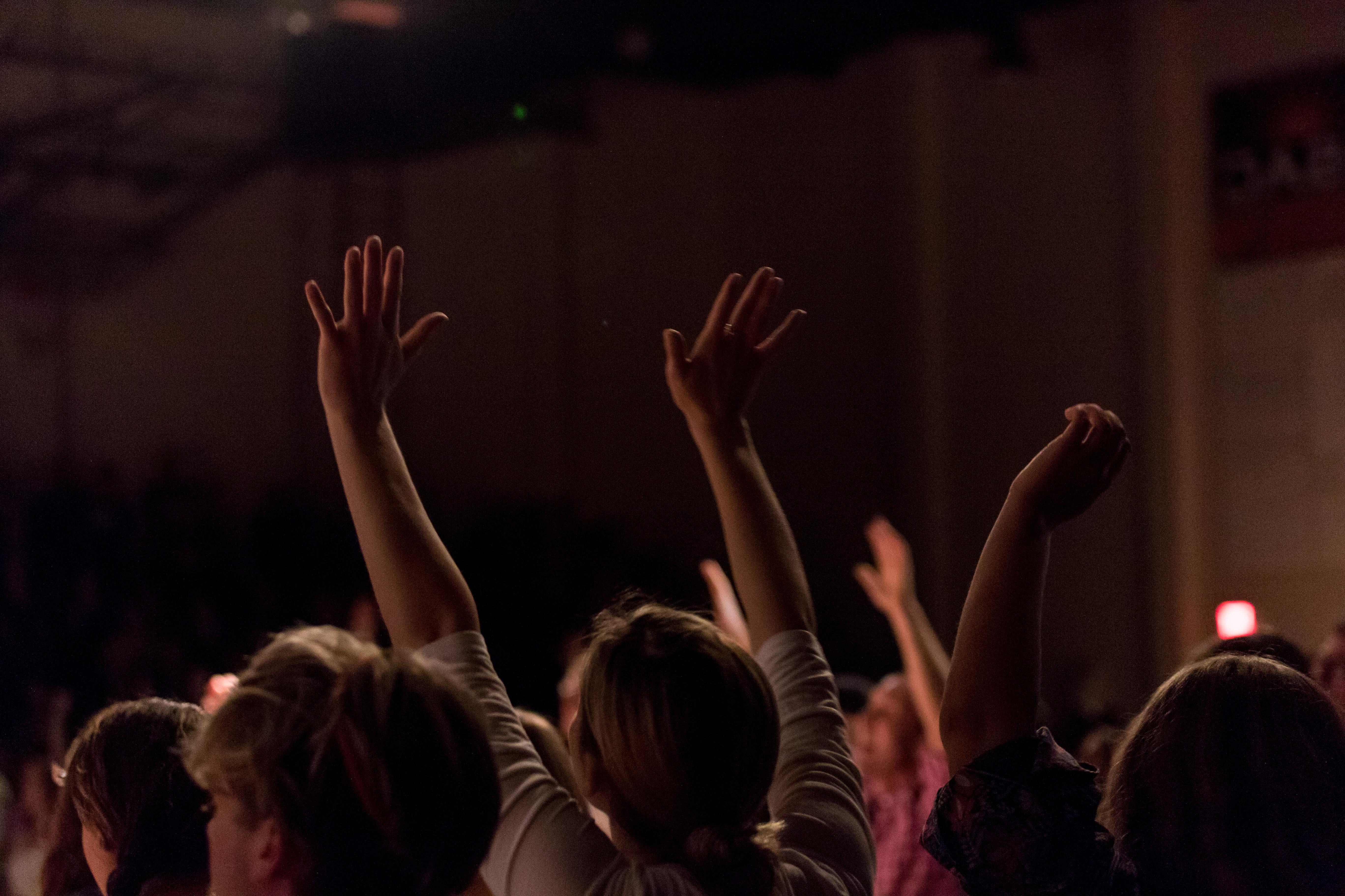 students worshiping at chapel